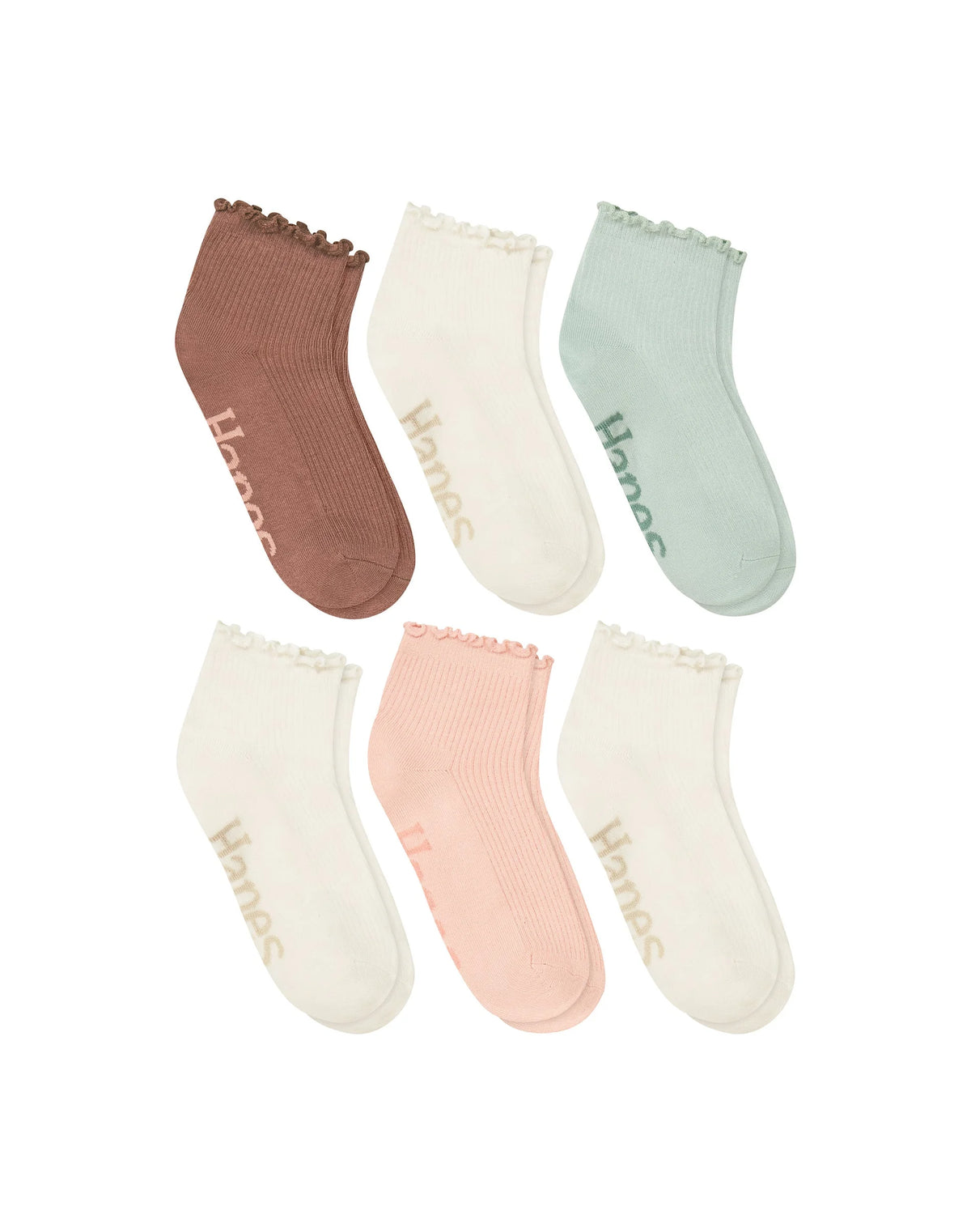 Hanes Originals Women’s SuperSoft Ankle Socks, 6-Pairs