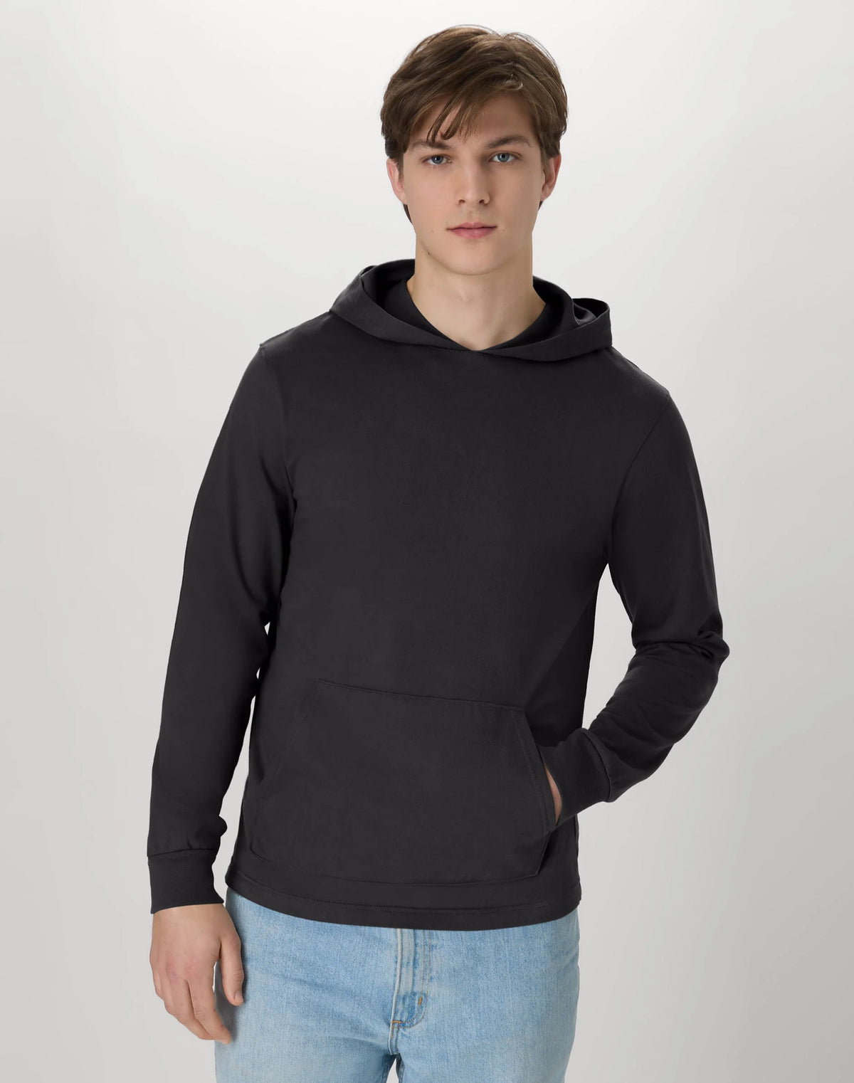Hanes Men's Long-Sleeve T-Shirt, Cotton Beefy Hooded Ring-Spun Cotton Tee