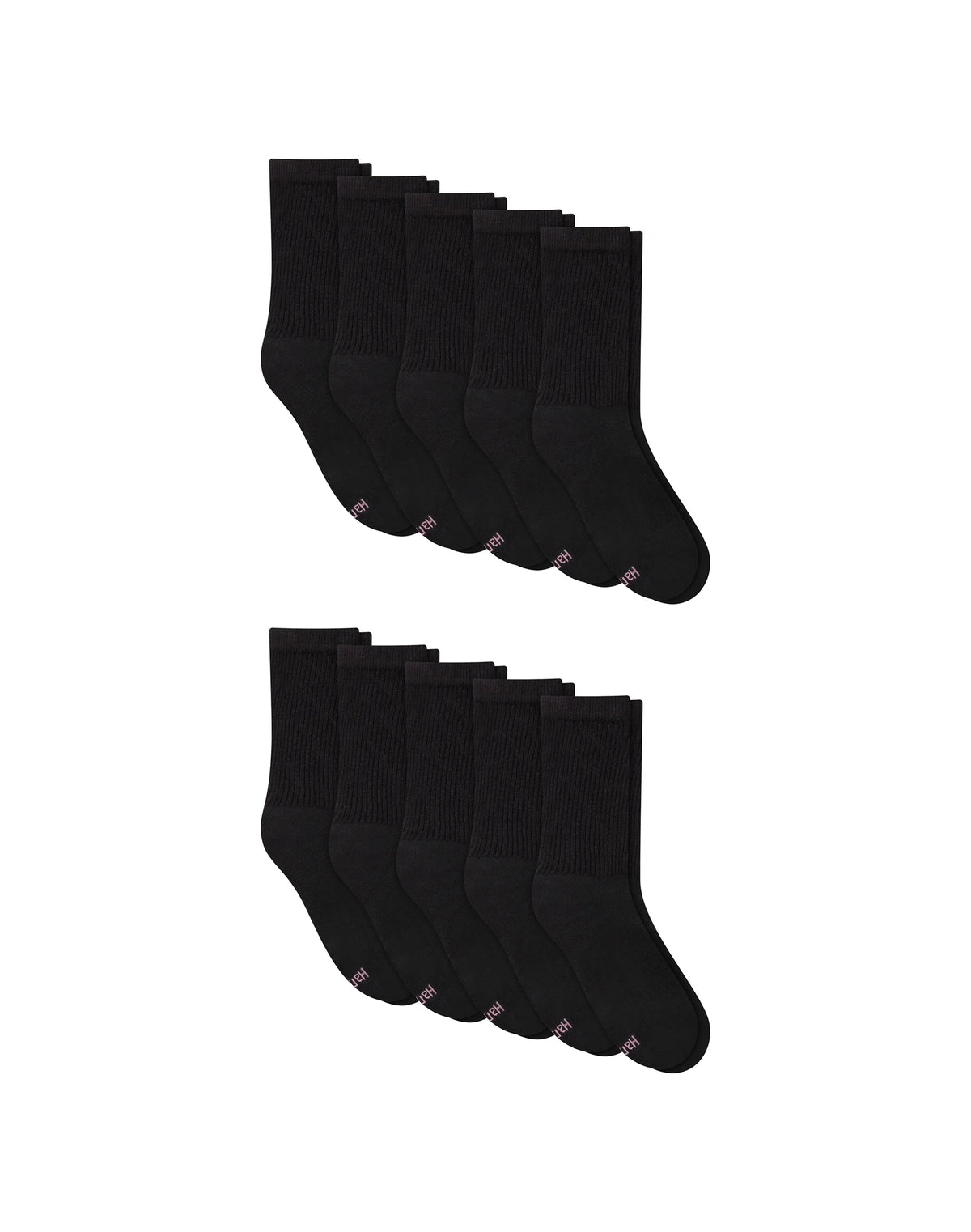 Hanes Women's Athletic Crew Socks, Full Sole Cushion, 10-Pairs