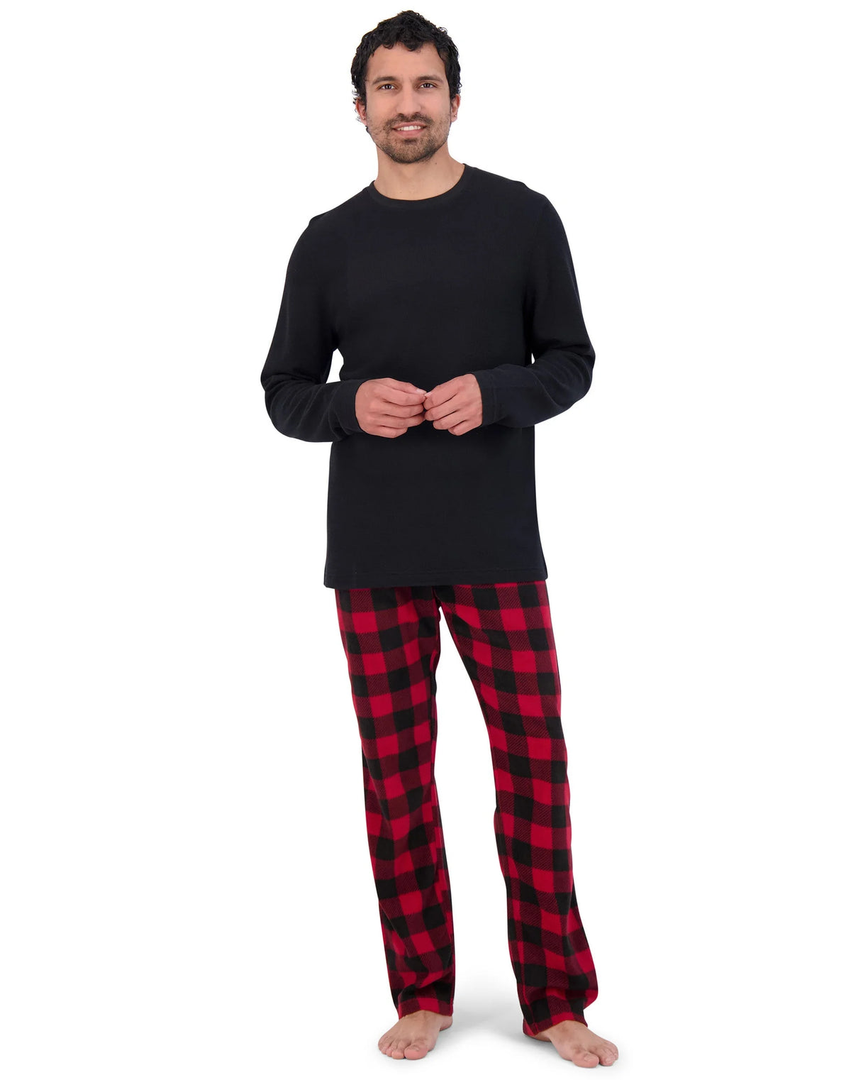 Hanes Men’s Fleece Pajama Set, X-Temp