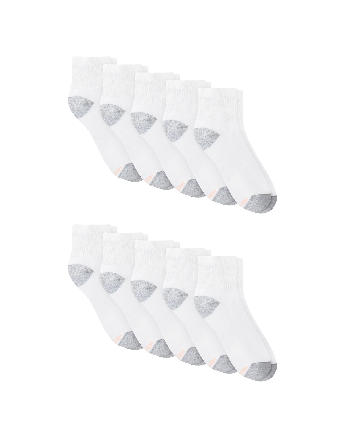 Hanes Women's Athletic Ankle Socks, Full Sole Cushion, Extended Sizes, 10-Pairs