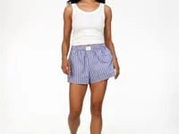 Hanes Originals Women's Comfywear Pajama Set, Sleep Top & Woven Shorts, Loungewear
