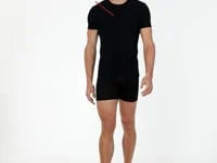 Hanes Perfect Flex Men's Tee, Black Crewneck Undershirt, 1-Pack