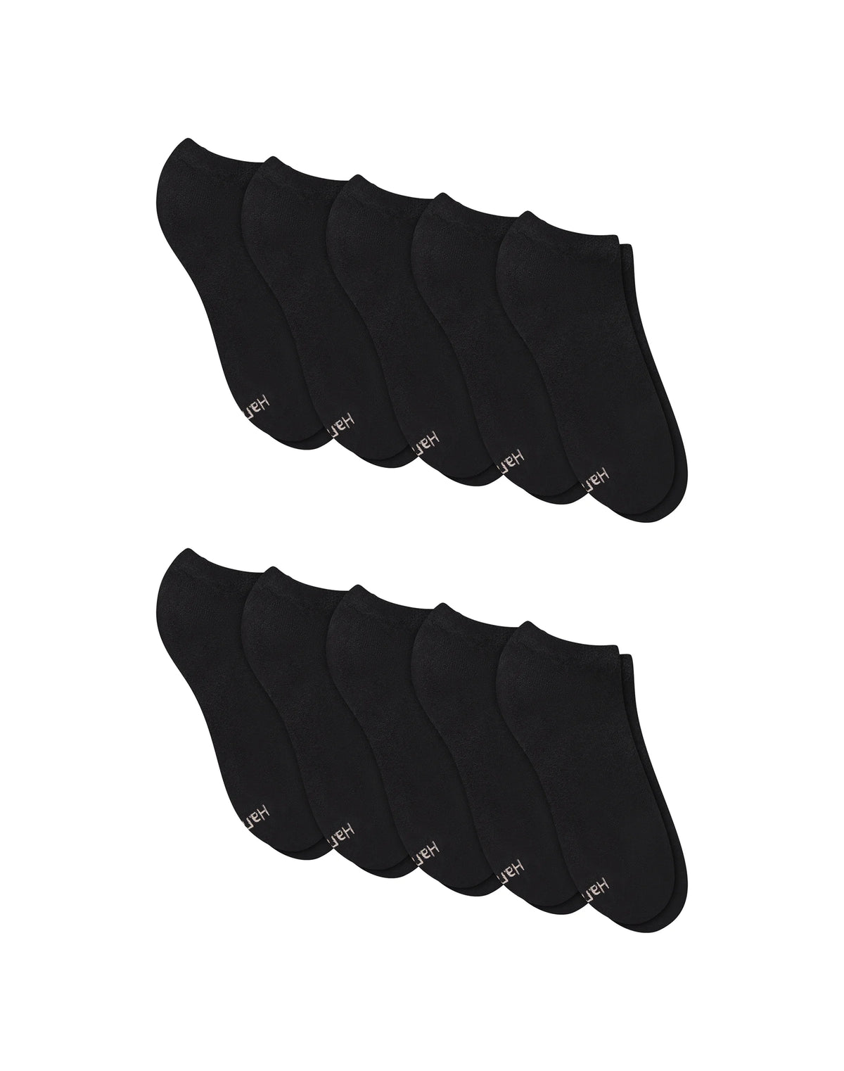 Hanes Women's Athletic Low Cut Socks, Full Sole Cushion, Extended Sizes, 10-Pairs