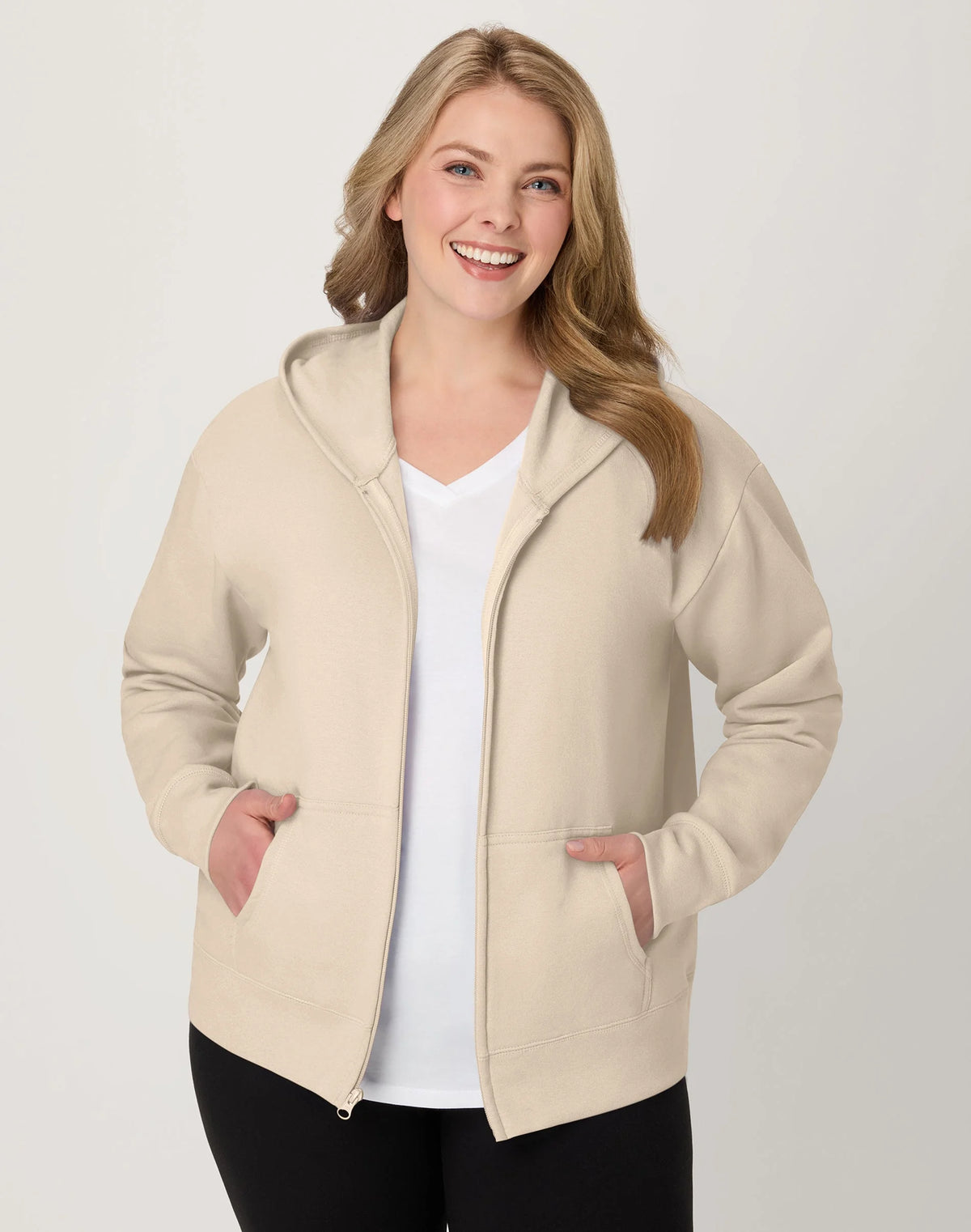Hanes Just My Size EcoSmart Women's Full-Zip Fleece Hoodie (Plus Size)