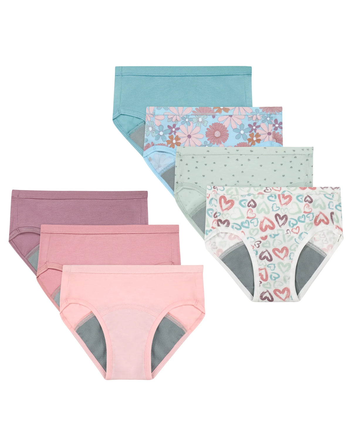 Hanes Girl's Potty Trainer Underwear Briefs, 7-Pack, Light Leak Protection