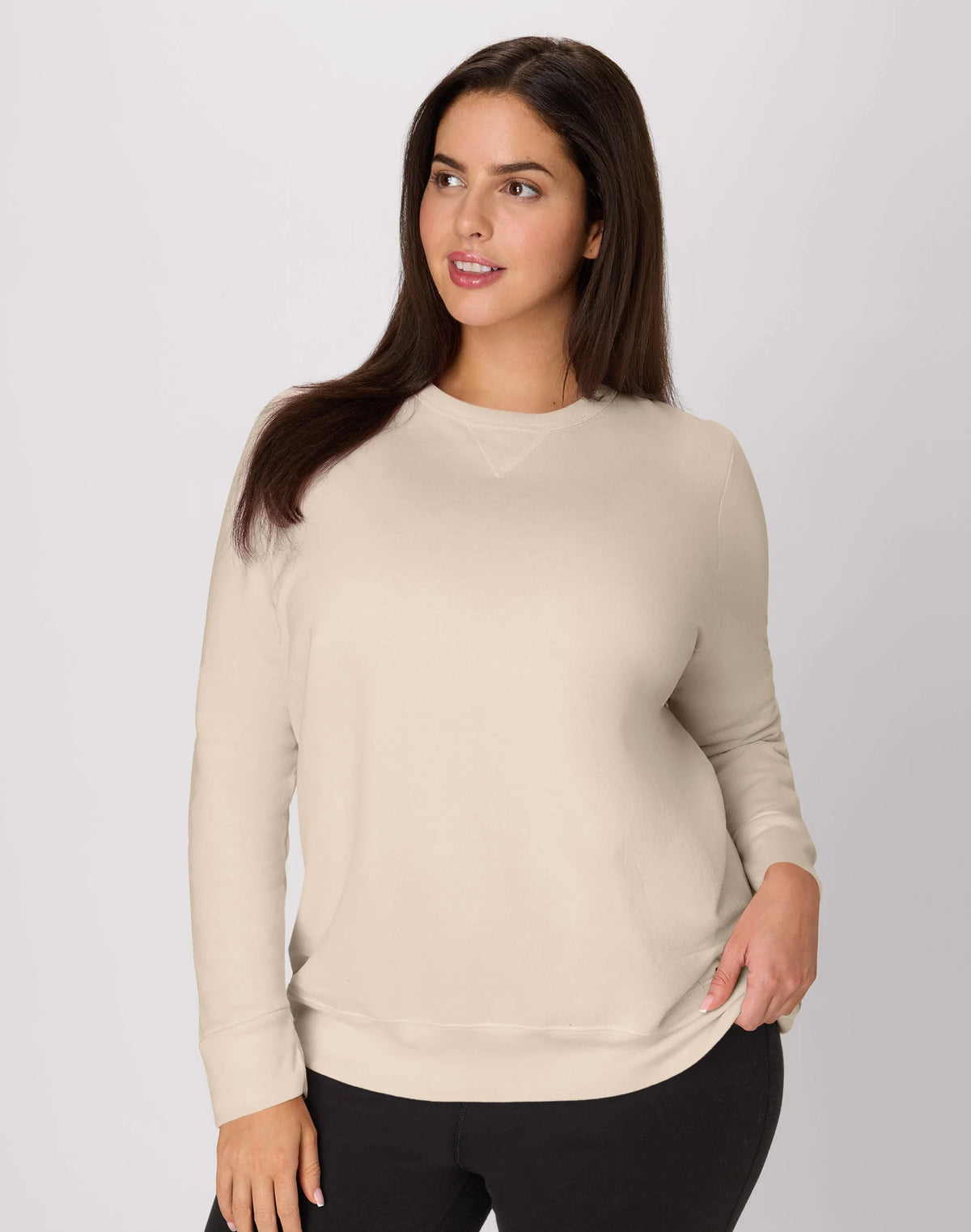 Hanes Just My Size EcoSmart Women's Fleece Sweatshirt, V-Notch (Plus Size)