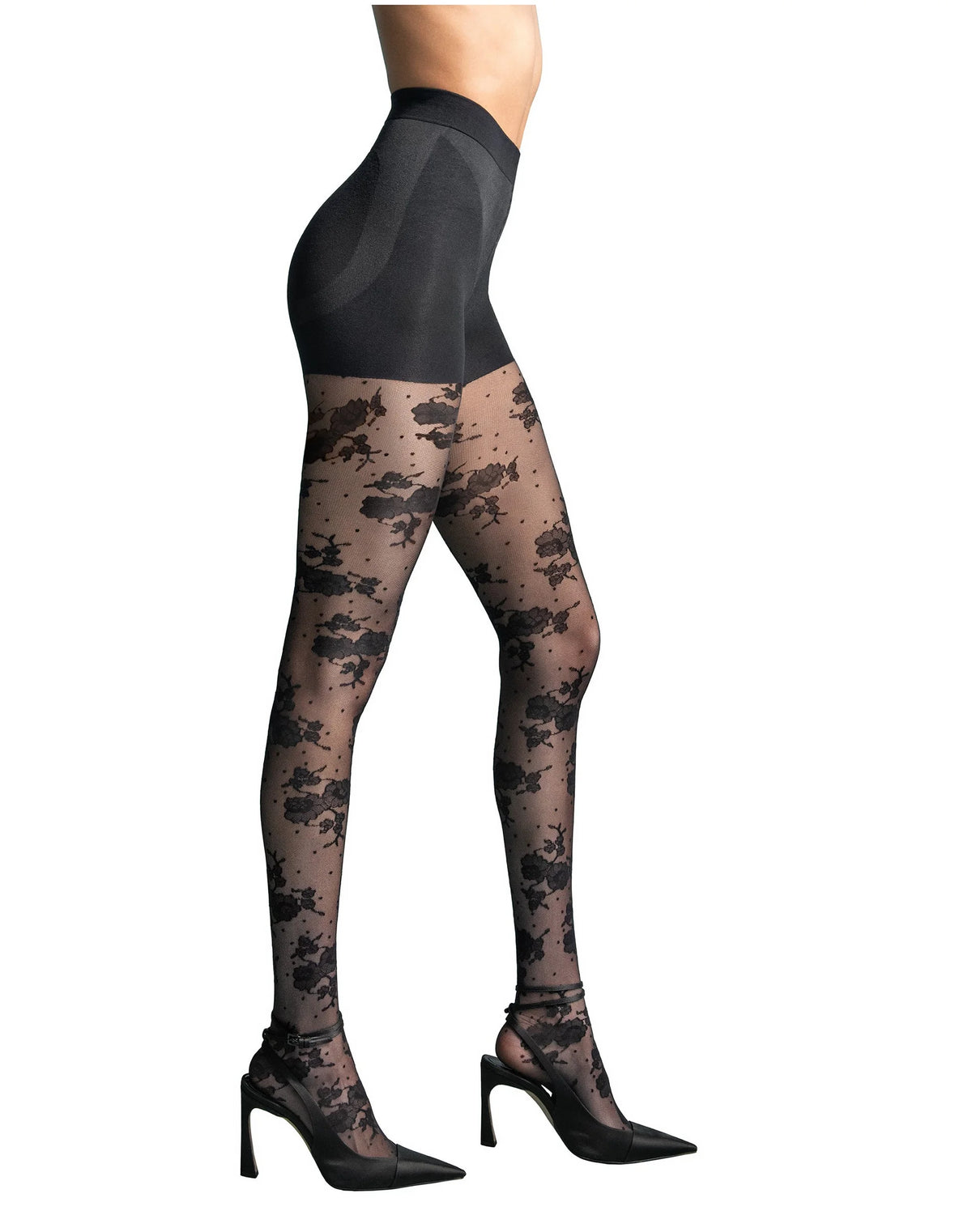 Hanes L'eggs Floral Lace Dot Women's Tights - Shaping & Lifting Hosiery - Smooth Hold