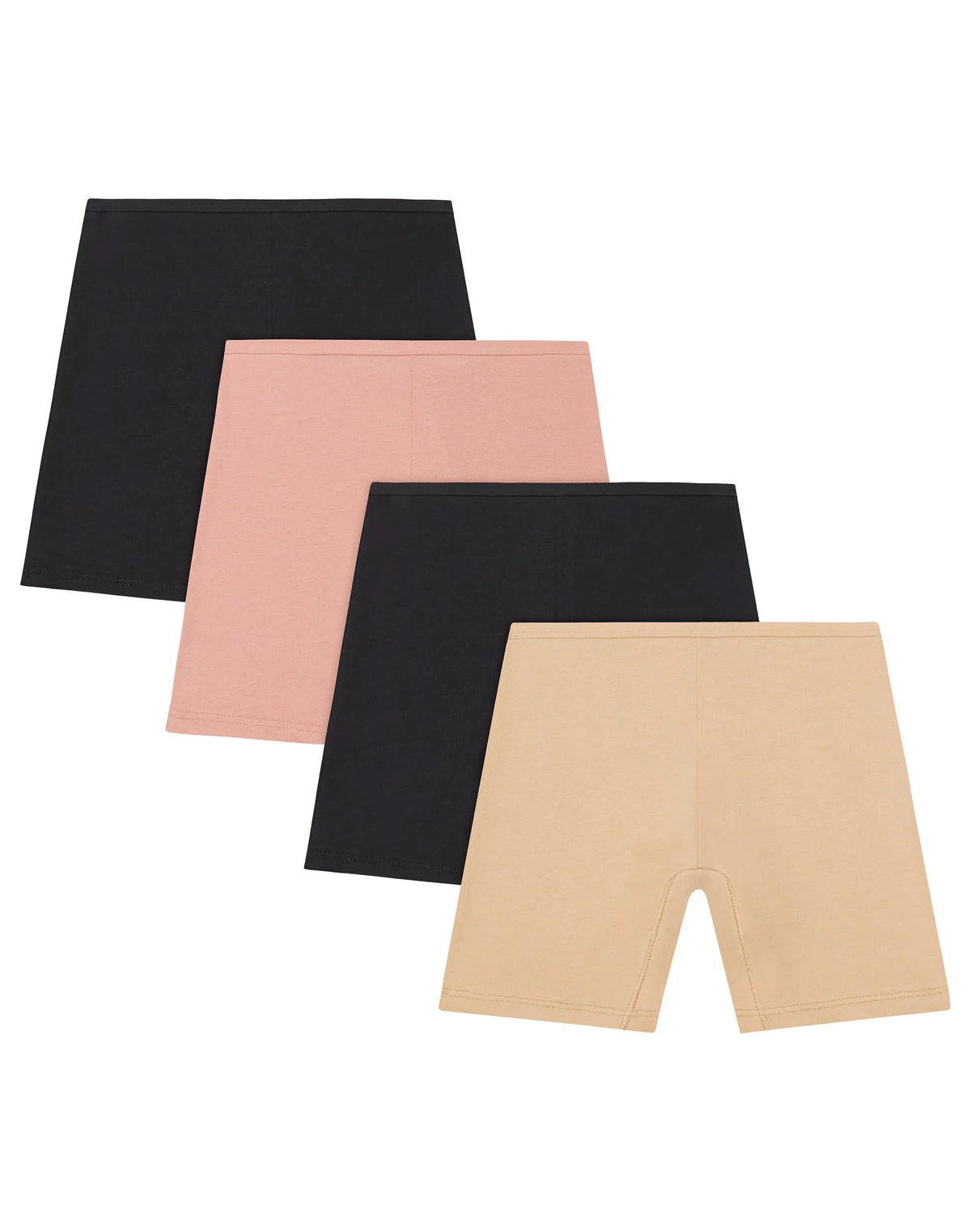 <p>Hanes Girls' Play Shorts, 4-Pack, Cotton Stretch, Assorted Solids Multipacks</p>
