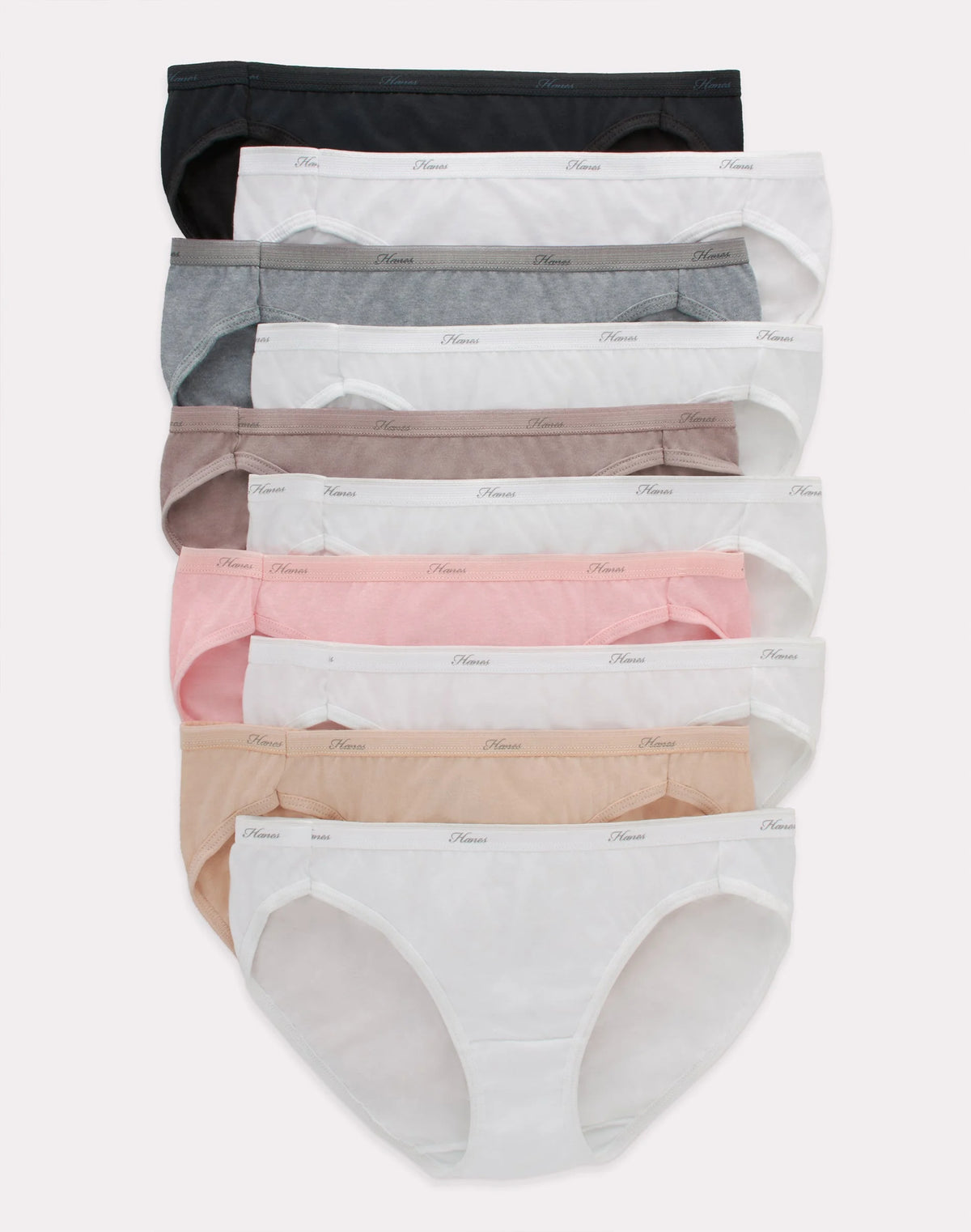 Hanes Women's Cotton Bikini Underwear, Cool Comfort, 10-Pack