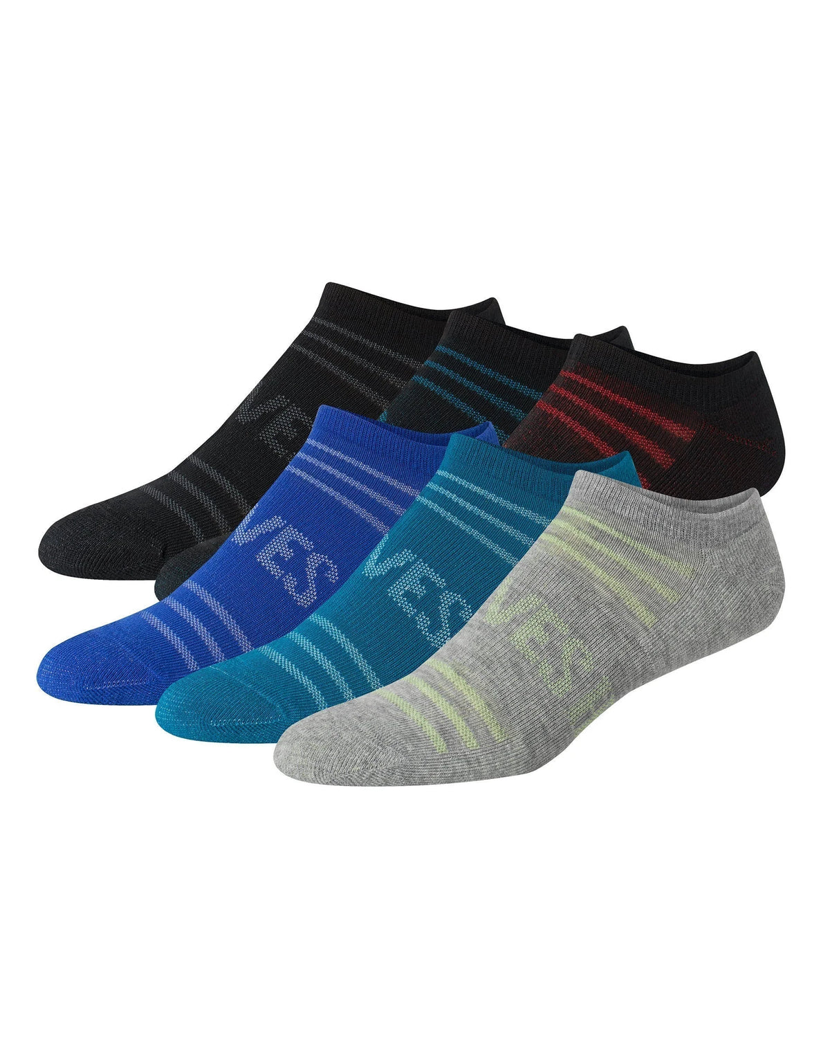 Hanes Moves Breathable Mesh Men’s No Show Socks, Shoe Sizes 6-12, 6-Pairs