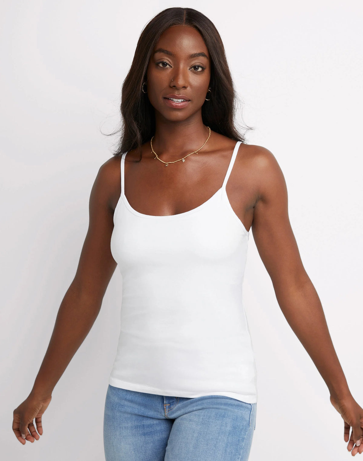 Hanes Women's Stretch Cami with Built-In Shelf Bra