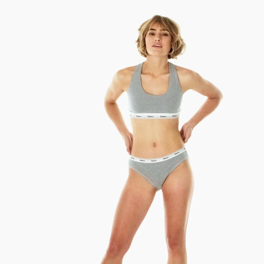 Hanes Originals Women’s Bikini Underwear, Breathable Stretch Cotton, 6-Pack