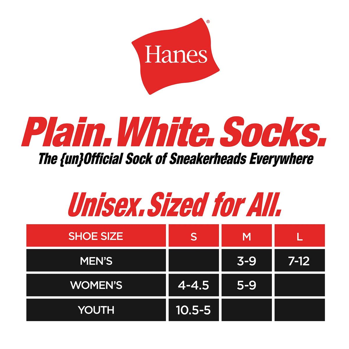 Hanes Unisex Plain Black Socks Pack, 6 Pairs, Crew Socks