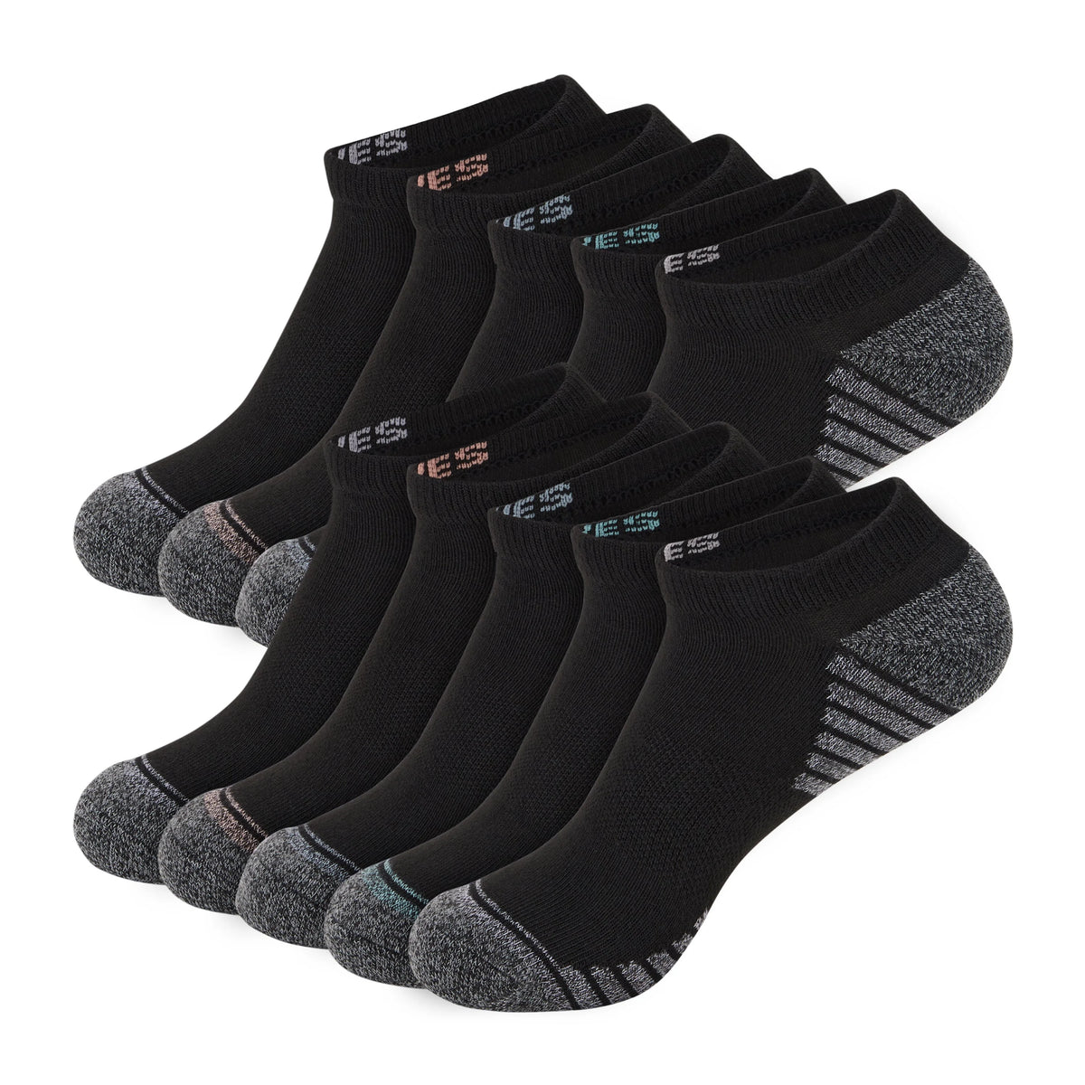 Hanes Moves X-Temp Women’s No Show Socks, 10-Pairs, Shoe Sizes 8-12