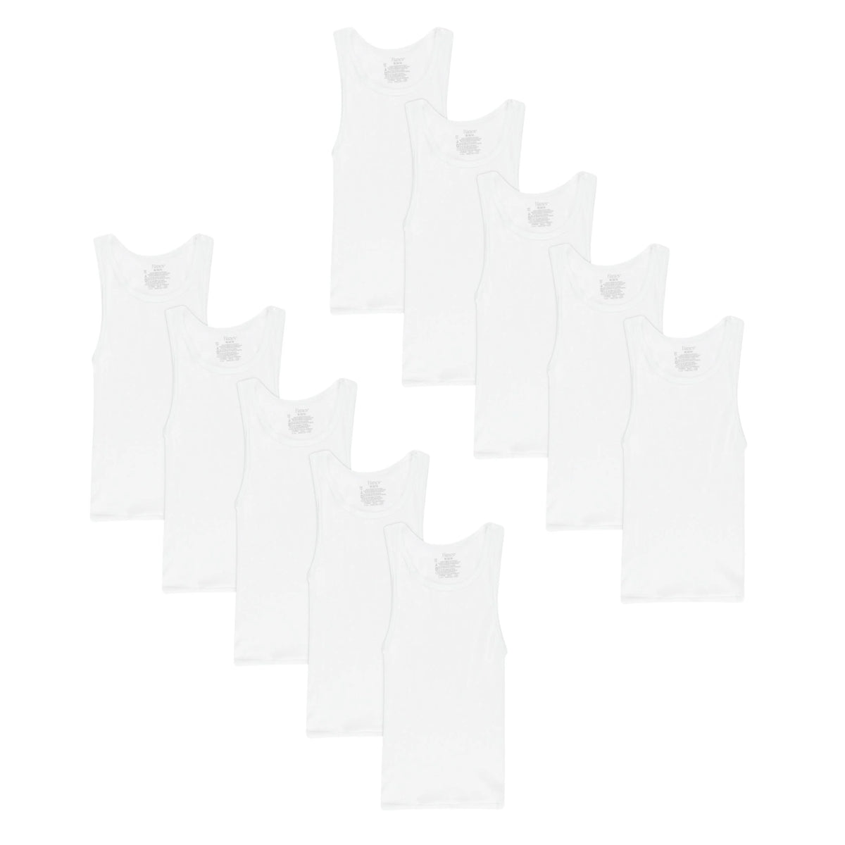 Hanes Boys' Undershirt Tank Top Pack, 10-Pack, Moisture-Wicking