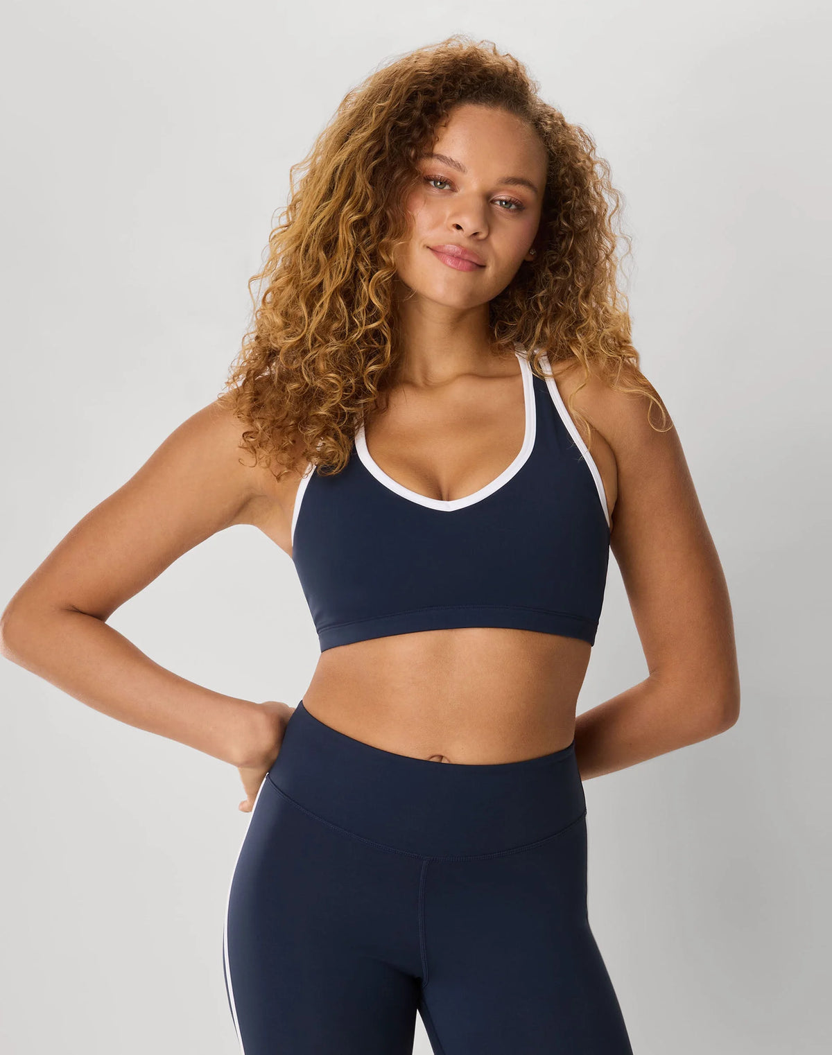 Hanes Moves Women’s Racerback Sports Bra, V-Neck, Stripes