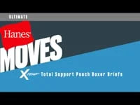 Hanes Moves Ultimate Men's Anti-Chafe  Boxer Brief Underwear, Total Support Pouch, X-Temp, Black, 4-Pack, 6"