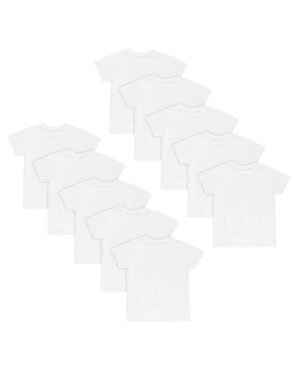 Hanes Boys' Undershirt T-Shirt Pack, 10-Pack, White