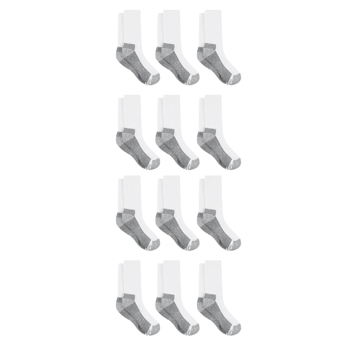 Hanes Work Men's Socks Pack, 12-Pack, Moisture-Wicking Double-Tough Socks