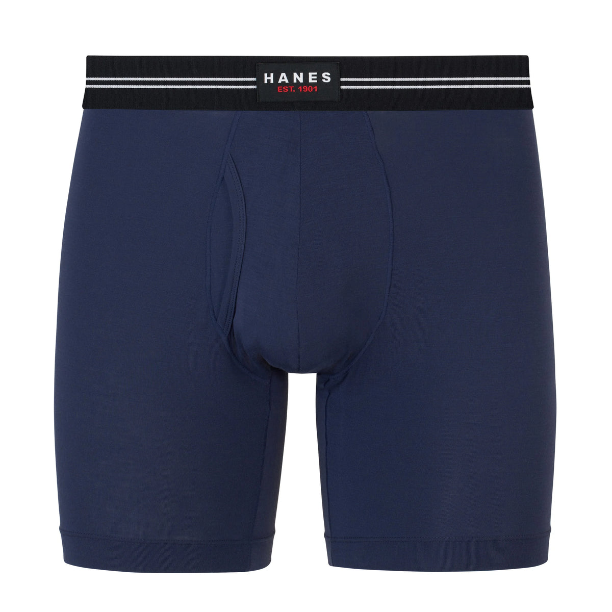 Hanes Perfect Flex Men's Boxer Brief Underwear, Lightweight & Breathable, Navy, 1-Pack