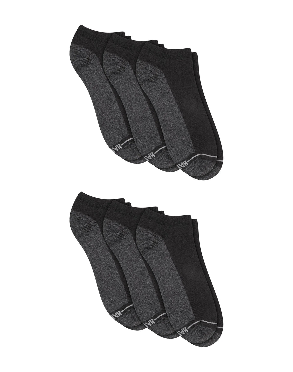 Hanes Double Tough Men's Low Cut Socks, Max Cushion, Shoe Sizes 6-12, 6-Pairs