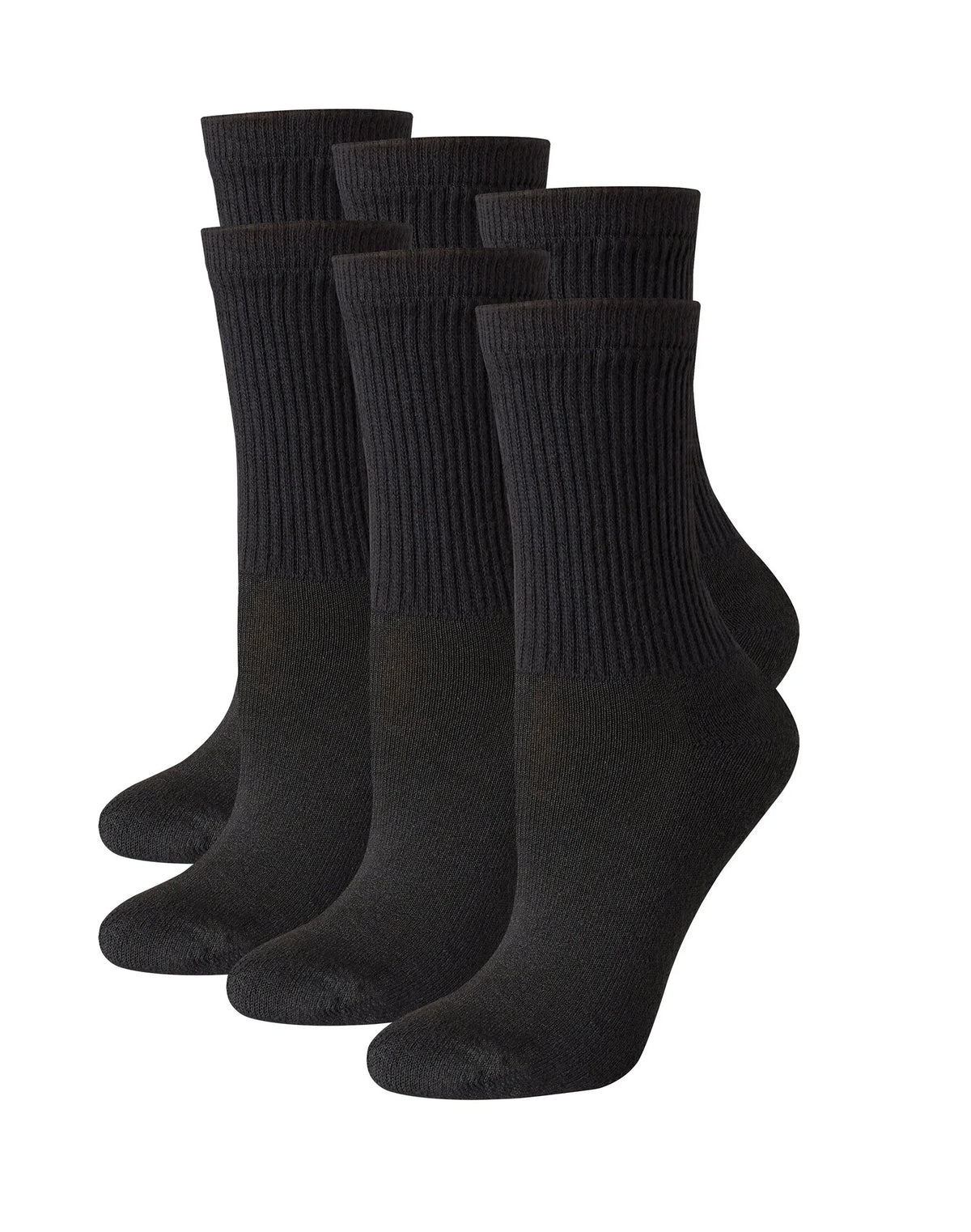 Hanes Women's Crew Socks, Moisture-Wicking, Extended Sizes 8-12, 6-Pairs