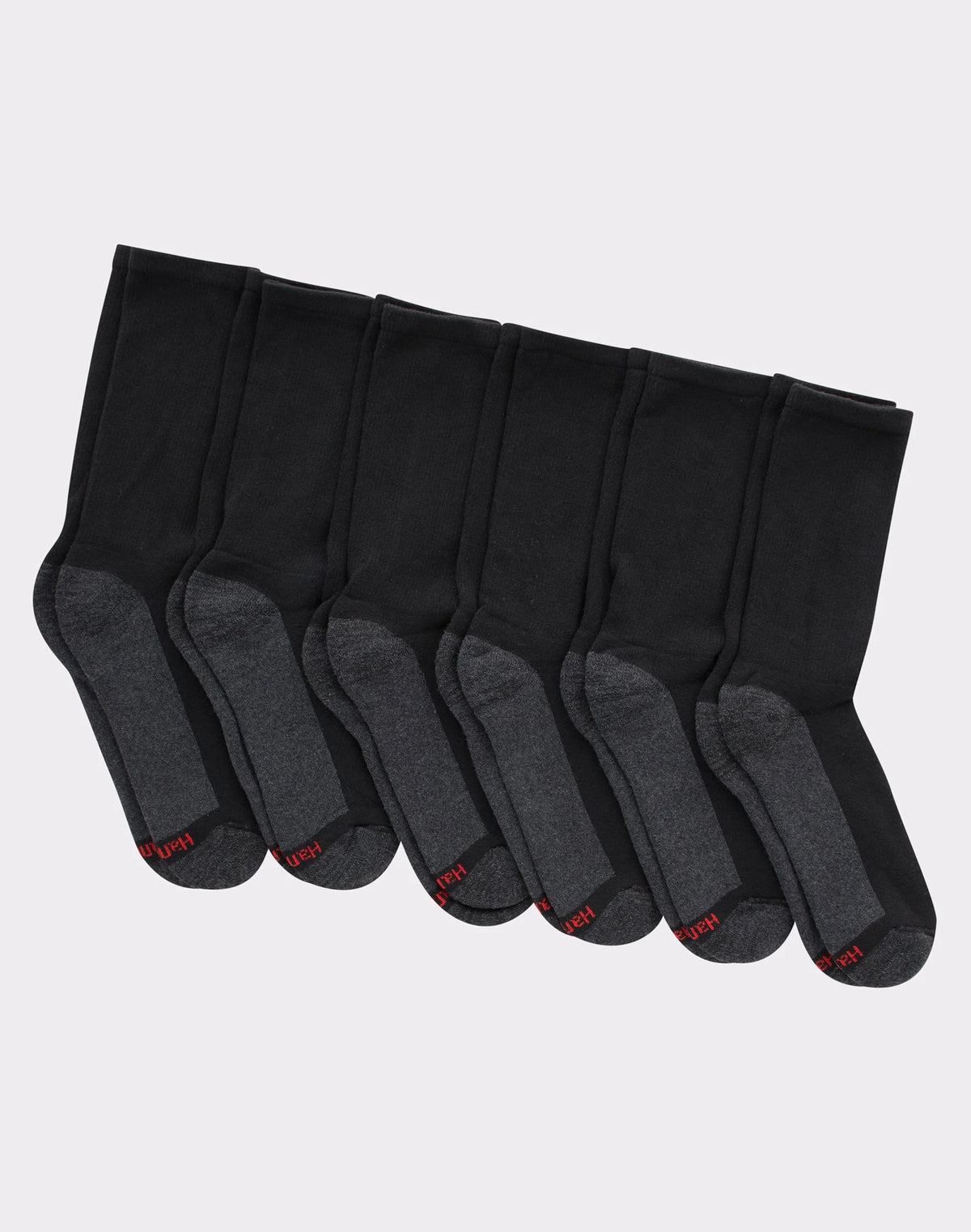 Hanes Double Tough Men's Crew Socks, Max Cushion, 6-Pairs