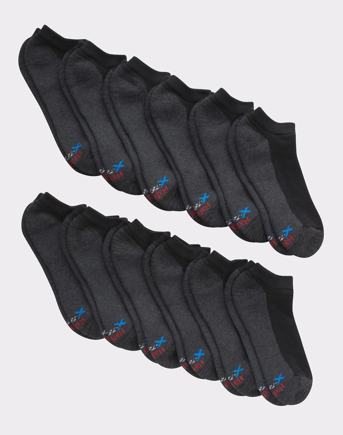 Hanes Men's Cushioned No Show Socks, X-Temp, 12-Pairs