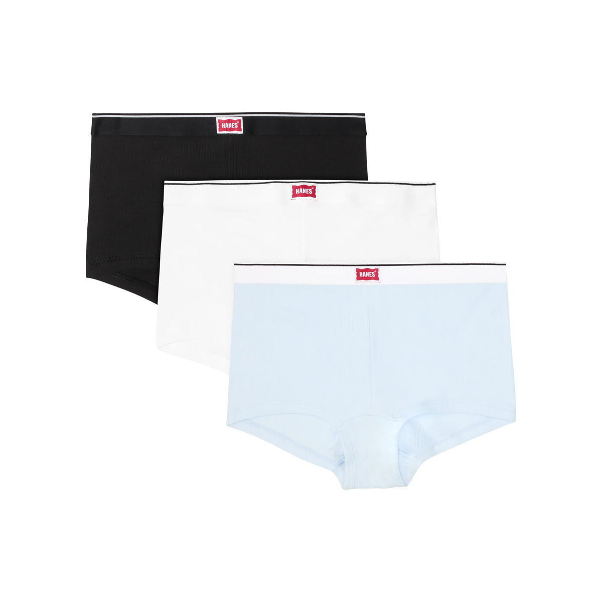 Hanes Originals Women's Underwear Boy Shorts Pack, 3-Pack, Cotton-Stretch